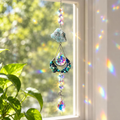 Captator de curcubeu cu piatră de naștere Septembrie, decor boho pentru fereastră
