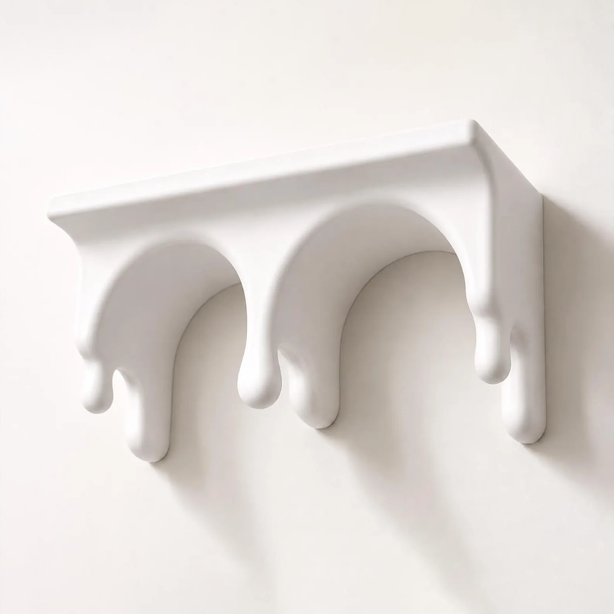 Raft de perete suspendat cu design topit, decor artistic suprarealist pentru cameră raft