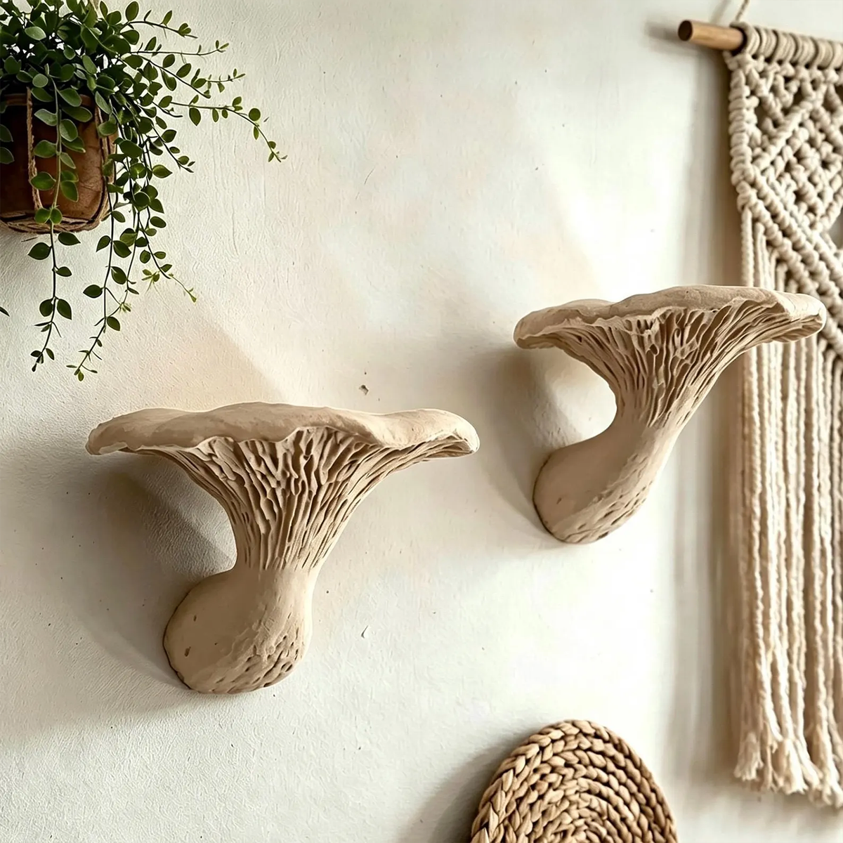 Raft de perete în formă de ciupercă, decor de perete inspirat din pădure, stil cottagecore